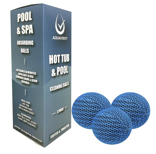 AQUAVERITY Hot Tub Scum Absorber Balls Reusable Floating Spa Cleaners