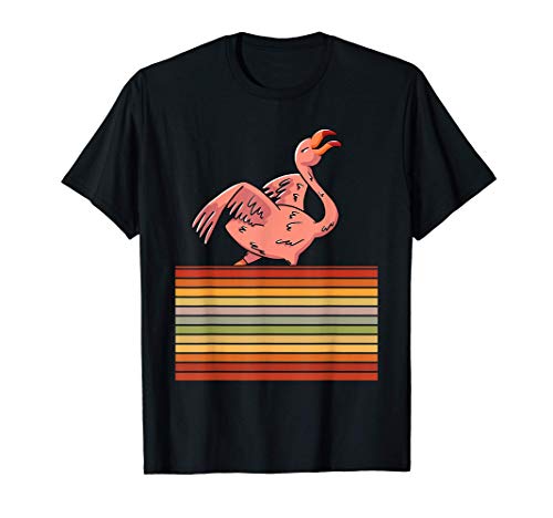 Flamingo Cartoon Retro Vintage Cool Animal Lover Gifts Camiseta