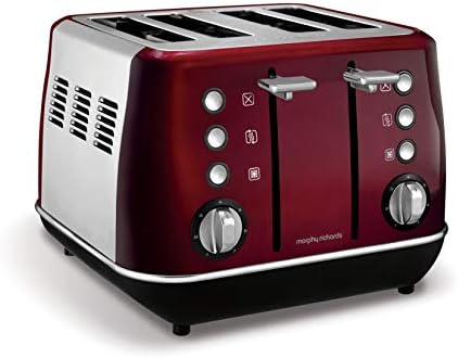 Morphy Richards Evoke 4 Slice Toaster 240108 Red Four Slice Toaster Red Toaster