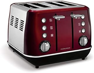 Morphy Richards Evoke 4 Slice Toaster 240108 Red Four Slice Toaster Red Toaster