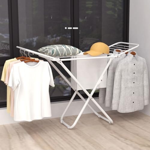 Clothes Drying Rack, Laundry Drying Rack with Adjustable Gullwing and Foldable for Easy Storage, Folding Clothes Drying Rack for Indoor and Outdoor Use