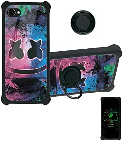 Aroepurt Orbic Joy Case Compatible with Orbic Joy 4G Phone Case Verizon Prepaid RC608L Cover [Hard PC + Soft Silicone] [360 Metal Ring Support][Luminous Effect] YGH-BQ