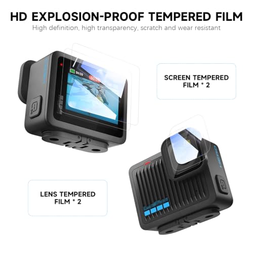 Image of ZORBES for GoPro Hero 4K Silicone Case Cover,Silicone Camera Shield & HD Tempered Glass Lens Screen Protectors for Gopro Hero 4K Camera,Anti-Scratch Case Covers Accessories Kit