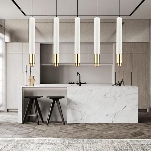 Lámpara colgante de techo con tubo largo de cristal led moderno 4
