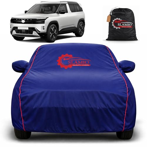 Image of Car Cover for Tata Sierra 2026 | 100% Waterproof Heavy-Duty 3-Layer Car Body Cover | All-Weather Rain, UV, Sun & Dust Protection | Custom Fit | Mirror & Antenna Pockets | Navy Blue