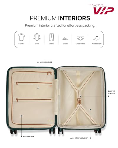 Image of VIP Shockedge Cabin Hard Case Trolley Bag with Laptop Compartment, Green