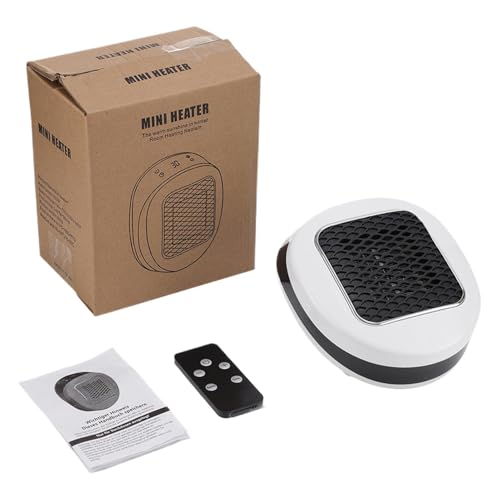 Calentador Pequeño De Escritorio - Calentamiento Rápido Ventilador Térmico Ahorro Energético - Incluye Temporizador Mando A Distancia Para Escritorio - Para Lugar De Trabajo Hogar Tienda Coche