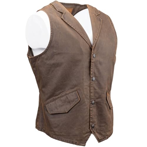 Outback Trading Company Men's Arkansas 2835 Casual Western Outdoor Vintage Canyonland Vest with Snaps & Concealment Pocket2