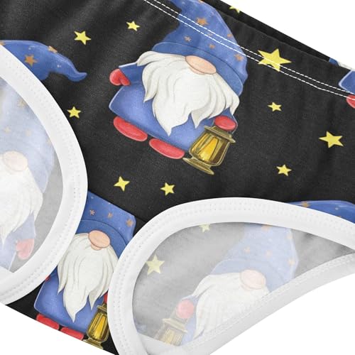 Cute Gnomes Wizards Hats Black Panties for Girl Toddlers Underwear Floral Cotton Animals Briefs Undies Kids 2t4