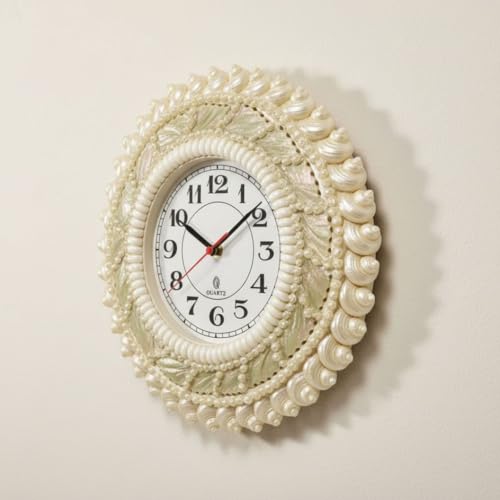 Image of Wall Clock for Hall White | Large Decorative Wall Clock for Home | Elegant Modern Design | Silent Non-Ticking Wall Watch for Living Room, Bedroom & Office