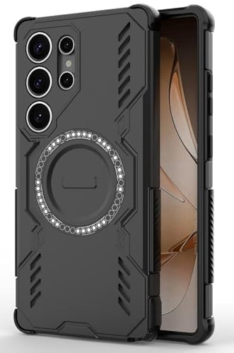 Image of ShieldTech Back Cover Case for Samsung Galaxy S25 Ultra 5G | 360 Protection Mobile Phone Case | Mag-Safe | Samsung Galaxy S 25 Ultra Back Cover | Samsung Galaxy S25Ultra 5+G - Black TPU + PC