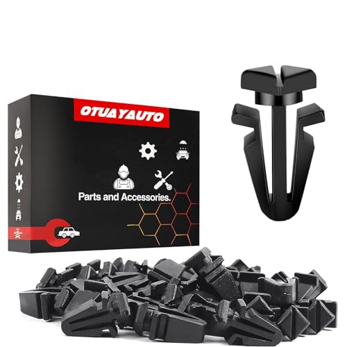 Image of OTUAYAUTO 30Pcs 76882-0M060 Black Grille Clips - Replacement for Nissan Titan Altima Frontier Pathfinder Xterra 240SX NV, Infiniti FX35 FX45 G35 M35 M45 Q45 Pickup Front Grille Clips