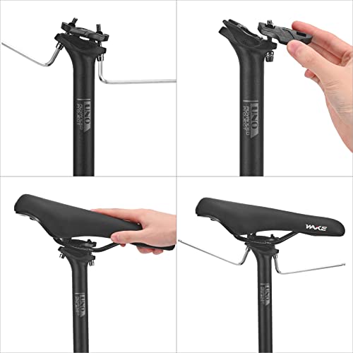 FOMTOR Bike Seatpost, 31.6mm x 350mm, Aluminium, Black, MTB, Road, BMX - Image 4