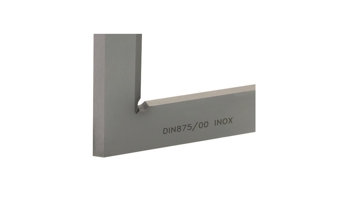 Precyzyjny kątownik włosów płaski 150 x 100 mm DIN 875/00 INOX
