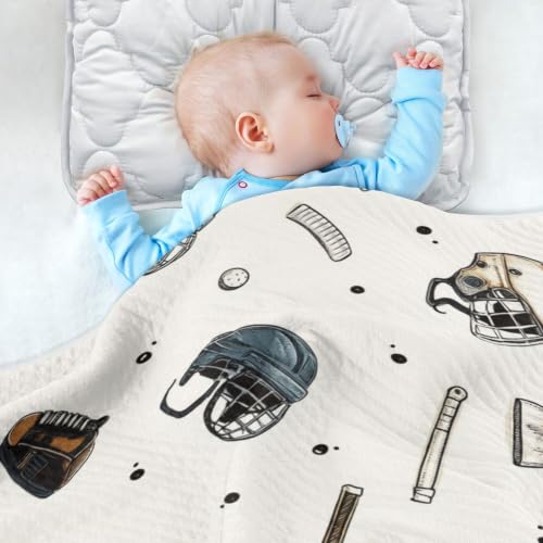 Image of Vintage Ice Hockey Balls Baby Blankets