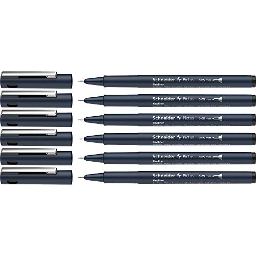 Schneider Pictus Fineliner Line Width 0.05 mm Pack of 6 Black