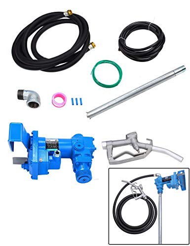 BLACKHORSE-RACING Fuel Transfer Pump 12 V DC 20 GPM DC Gas Diesel Kerosene w/Nozzle Kit Gasoline Explosion Proof Pump Electric Gasoline Pump Fuel Delivery