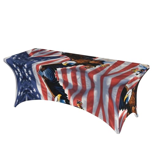 Nappe élasthanne table 1,8m thème USA pour habiller buffet anniversaire - 2