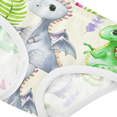Girls Underwear Toddler 2t Cotton Girl Panties Cute Animals Briefs Underpants Cute Cartoon Dragons Beige4