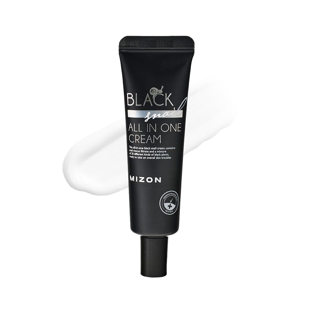 MIZON Black Snail All In One Cream Intensive Korean Skin Care Facial Moisturizing Snail Mucin Extract Travel Size (1.18 fl oz)
