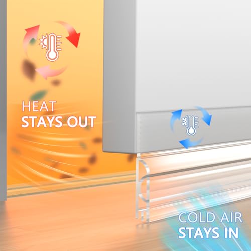 Image of Door Draft Stopper, Adjustable Door Sweep, Silicone Weather Stripping, Under Door Gap Filler, Transparent, 39 inch