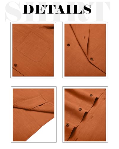 Image of Zombom Men's Cotton Blend Shirt with Full Sleeves Solid Pattern Cuban Collar Neck Line Regular Fit and Standard Length | Solid Shirt for Man Cotton | Shirts for Mans