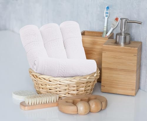 Image of Utopia Towels Set, 16 Bath Towels, 16 Hand Towels, and 32 Washcloths, 600 GSM Ring Spun Cotton Highly Absorbent Towels for Bathroom, Shower Towel, (Pack of 64) (White)