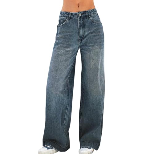 Stretchy High Waisted Jeans for Women Trendy Baggy Wide Leg Jeans Long Tall Mom Jean Denim Cowgirl Pants