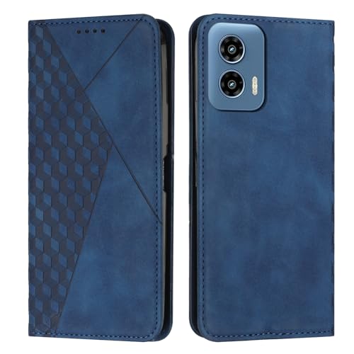 KOUYI Compatible con Motorola Moto G 5G 2024/G Play 5G 2024 Funda de teléfono, Ranura para Tarjetas Plegable de Cuero sintético PU, Soporte con Cierre magnético, Fundas a Prueba de Golpes (Azul)