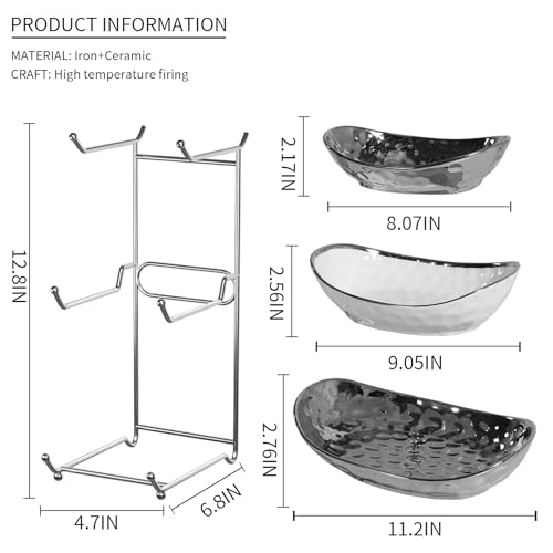 Acliys FB-01 Fruit Bowl, 3 Tier Ceramic Fruit Basket thumb #1