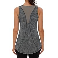 Wayleb Canotta Sportiva da Donna Senza Maniche Top per Yoga Palestra Pilate Running Fitness Leggero Traspirante Sportive Tank Top, Grigio Scuro S