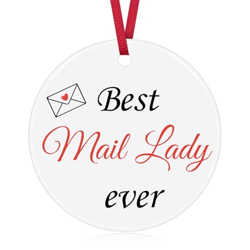 Mail Carrier Gifts for Men Postman Gift Christmas Ornament Postal Worker Gift Thank You Ceramic Ornament Post Service Worker Appreciation Present Christmas Tree Decoration