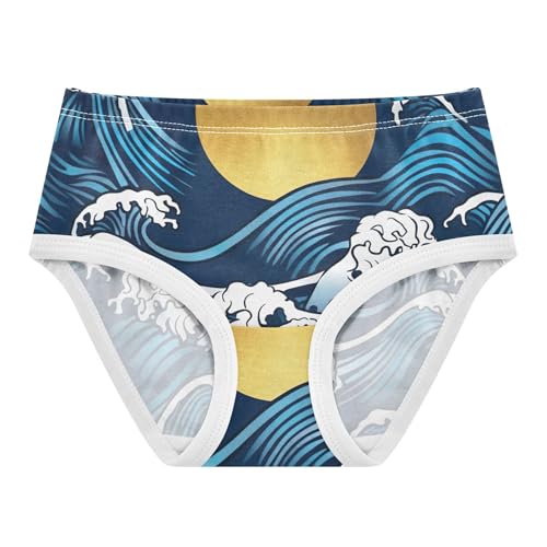 Japanese Art Toddlers Underwear Floral 2t Cotton Little Girl Panties Funny Undies Kids Briefs