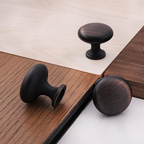 Hestia Hardware - Round Cabinet Knobs, Kitchen Cabinet Hardware, Dresser Knobs | 1.17" Diameter Knob, 10 Pack - Oil Rubbed Bronze (Z5.D30.10.Orbhd) #TOP1