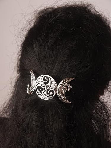 Haquil Triple Moon Celtic Knot Hair Clip Vintage Hollow Moon Hair Clip Barrette Jewelry For Women thumb #4