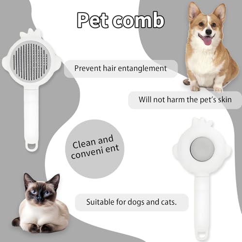 Image of Zoocozy Cat Brush for Shedding, Dog Deshedding Brush, Pet Hair Removal Tool for Puppy Pitten(White)