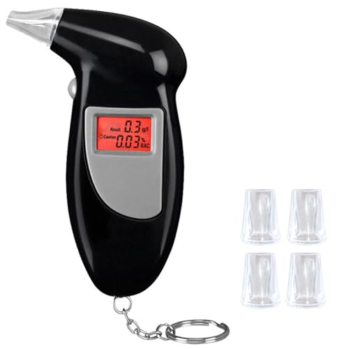 Neoreser Alcoholimetro, Profesional Probador de Alcohol con Pantalla LCD, Portátil Aliento De Alcohol Digital (Negro)