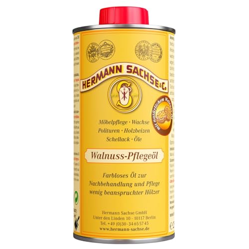 Walnuss-Pflegeöl für Holz, transparentes Holzöl, Holzschutz für Eiche, Buche, Kiefer, Nussbaum, Holztisch Möbelöl, natürliche Möbelpflege 250 ml