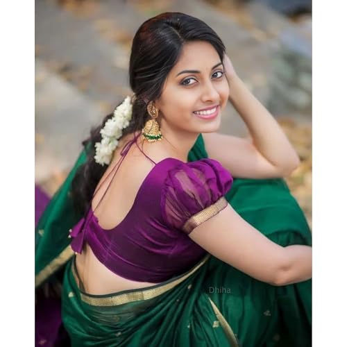 Image of Original Maheswari Cotton Silk Saree for Women | Kanjivaram Pure Silk Cotton Sari with Blouse | Zari Work | Tassels | Handloom Weave
