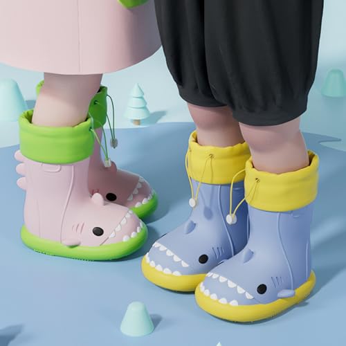 Boys Girls Rain Boots Toddler Little Kids Rain Shoes Waterproof Shoes Cute Cartoon Dinosaur Rain Boots for Boys Girls4