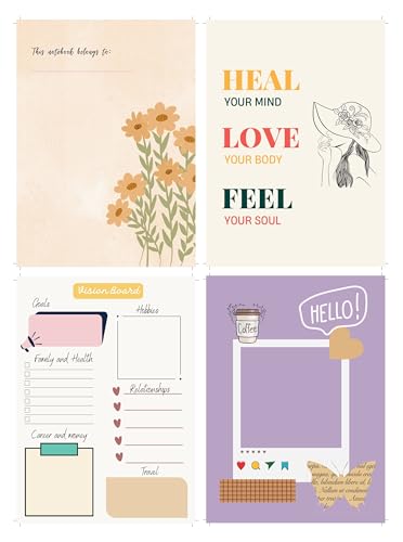 Image of KAANUKA A5 Notebook, 172 Pages, 80 GSM, Ruled, Themed Journals, Diary for Girls and Women, Notebook For Home, Office And Personal Diary With Trackers, Best For Gifting