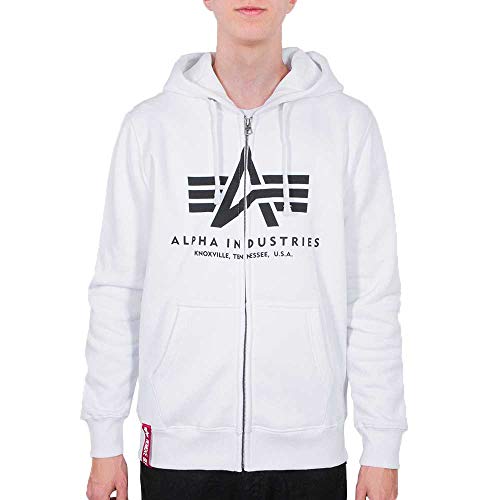 Alpha Industries Basic Zip Hoody Kapuzensweat für Herren White
