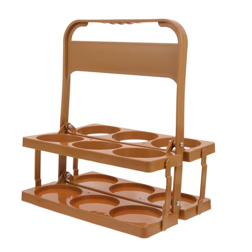 SOLUSTRE Sturdy Handle Folding Beer Basket 6 Beer Bottles Carrier Space-saving Design for Parties and Events