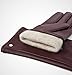 YISEVEN Women's Wool Lined Winter Genuine Leather Gloves Touchscreen Three Points Driving Elegant Dress Sheepskin Warm Fur Lining for Cold Weather Accessories New Year Gifts, Wine Red XL/8.0