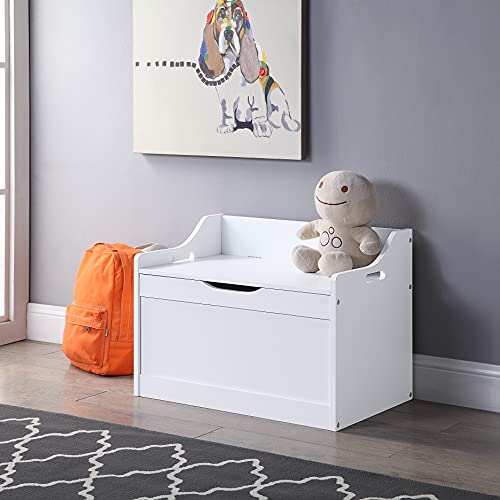 RAAMZO Wood Modern Storage Bench Toy Box Blanket Chest Trunk with
