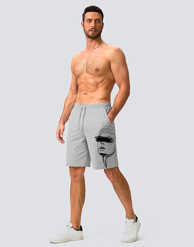 Image of hotfits Stylish Men's Cotton Shorts D Multicolored, Lightweight, Breathable, Casual Summer Lounge, Gym, Athletic, Workout, Beach & Travel Shorts for Men