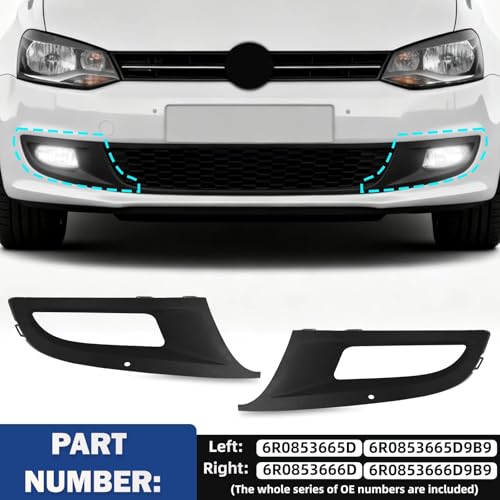 Paire couvertures calandre antibrouillard 6R0853666D Polo 2009-2015