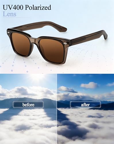 Image of Joopin Square Sunglasses Polarized UV Protection, Trendy Acetate Sun Glasses for Men Women Driving Beach