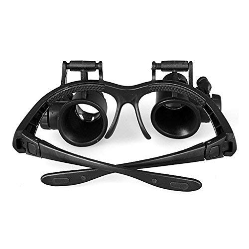 Vergrößerung 10X15X 20X 25X 4-Gruppen-Linse Doppelbrille Kopfmontierte LED-Lupe, Kombinationspakete Handheld