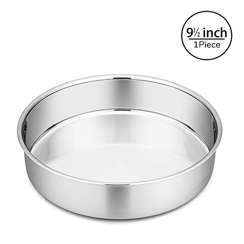 9½-inch Round Cake Pan, P&P CHEF Stainless Steel Bakeware Cake Pan, Easy Releasing